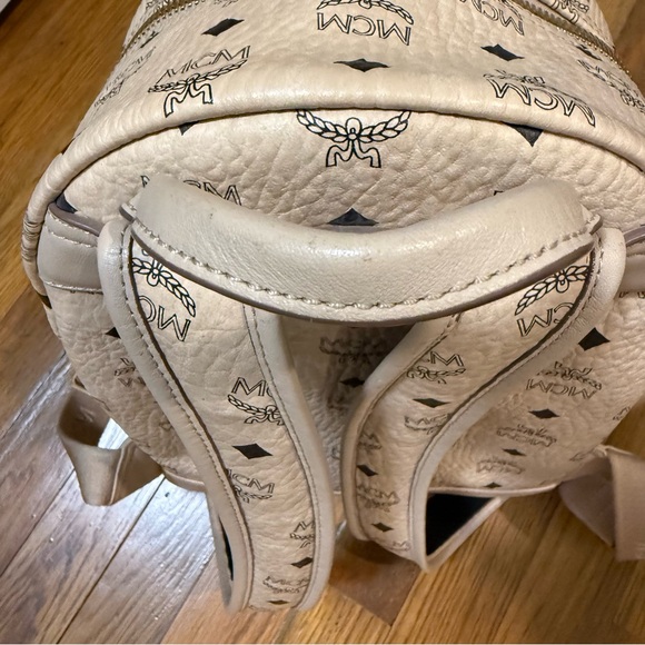 MCM Beige Leather Monogram Rockstud Backpack main image 4
